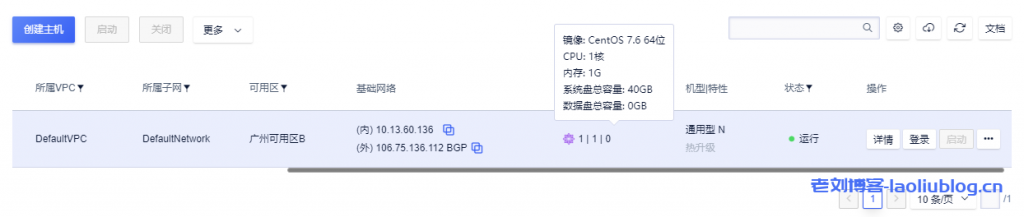 测评UCloud广州机房1C1G1M通用型云主机性能-老刘博客
