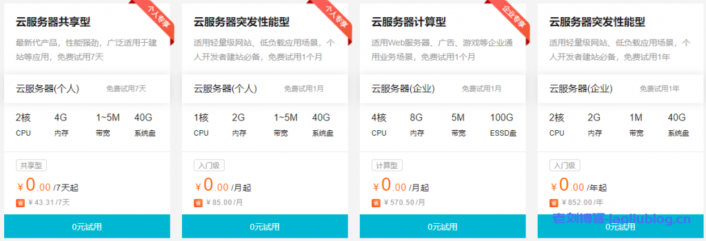 注册阿里云免费领取1年2核2G高性能云服务器-老刘博客