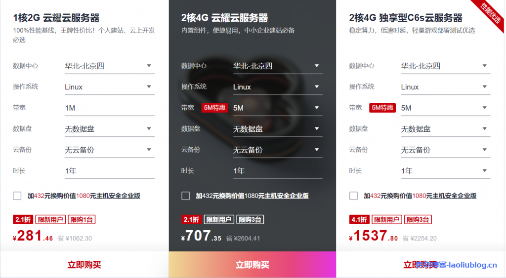 华为云2核4G云耀云服务器新用户专享首年707元-老刘博客