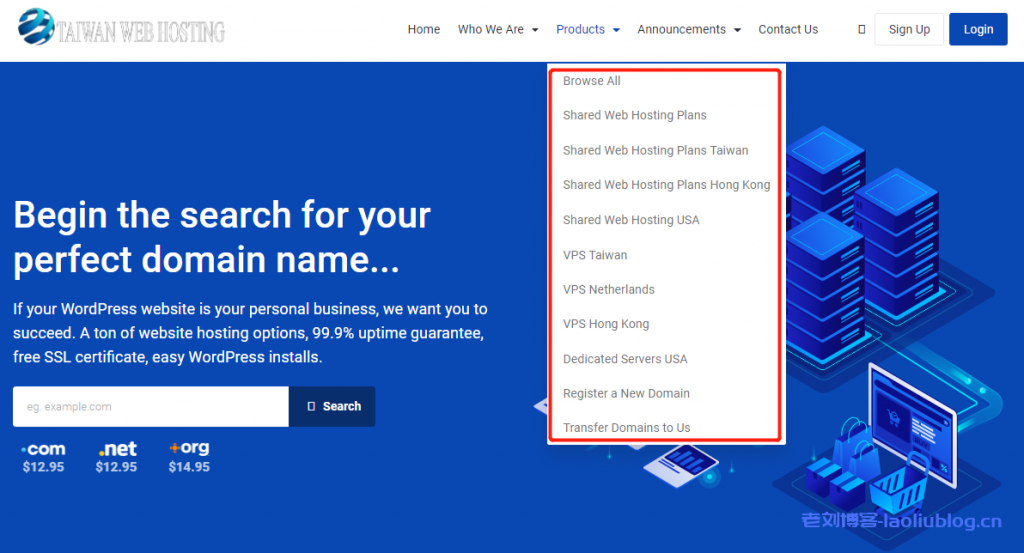 taiwanwebhosting台湾VPS:hinet机房直连大陆,1核512MB内存100Mbps带宽100G月流量$12/月-老刘博客