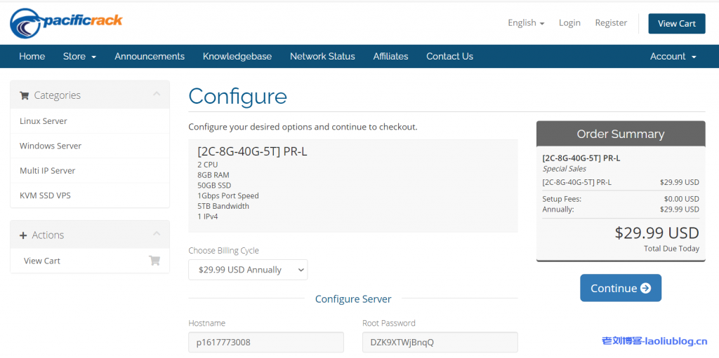 PacificRack高配便宜VPS套餐：2核8G内存50G SSD硬盘5TB月流量自带2个快照$29.99/年-老刘博客