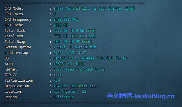 青宇互联5月特惠：2核8G美国CERA机房三网CN2月付19元起附简单测评-老刘博客