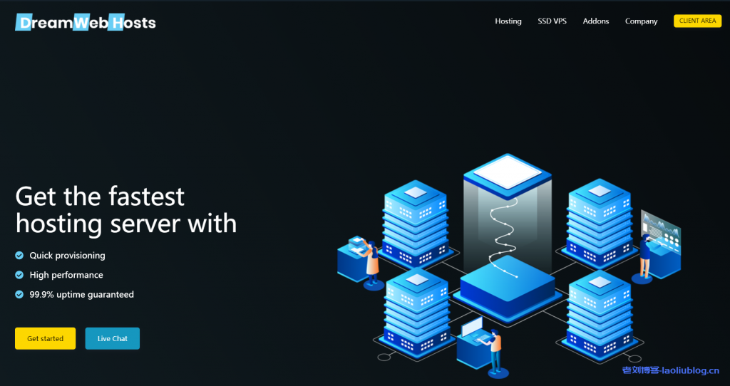 DreamWebHosts托管VPS:1核1G内存25GB SSD硬盘1TB月流量250Mbps带宽5.99美元/月