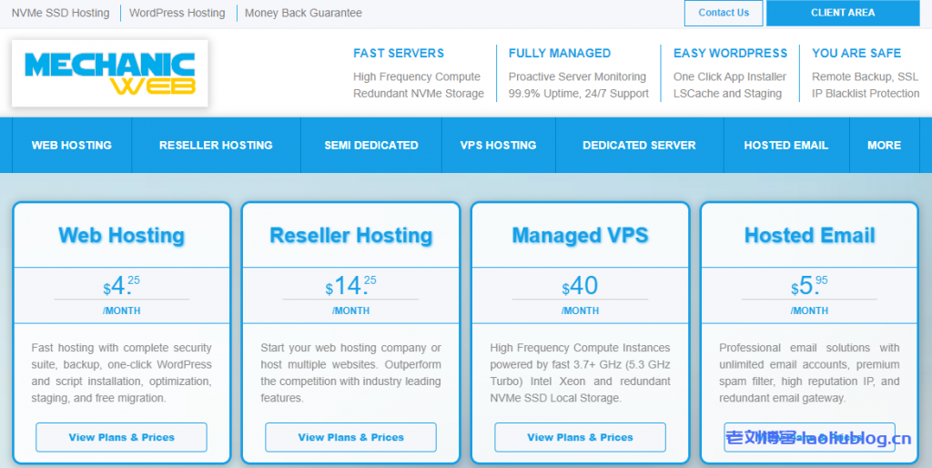 MechanicWeb服务器:8折终身折扣,PCIE 4.0 NVMe, E-2288G, 5950X cpu,DirectAdmin, cPanel授权 ,$129/月起-老刘博客