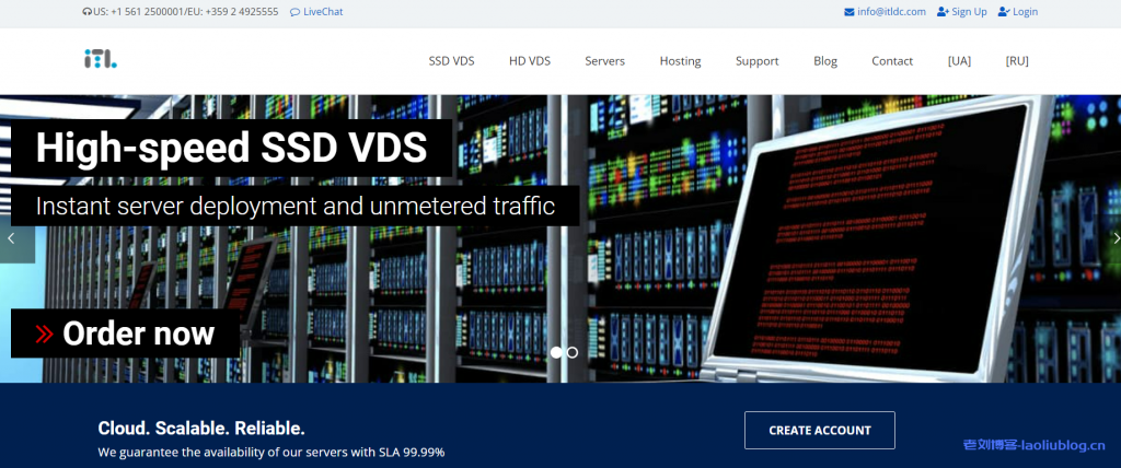 ITLDC大硬盘VPS:1核/512MB内存/100GB硬盘/500GB流量/100Mbps带宽,€2.99/季,可选欧洲/美国/亚洲机房-老刘博客