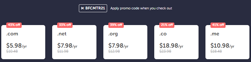 【黑五】NameCheap域名优惠:.com域名注册/转入均$5.98/yr,.net注册首年$5.98,.org注册首年$6.48