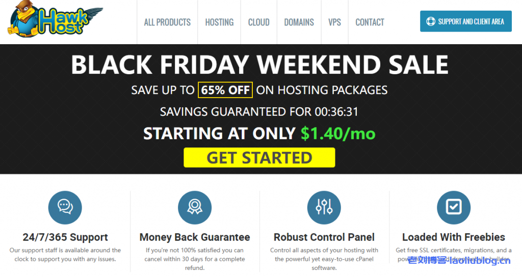 HawkHost老鹰主机:2022黑色星期五促销,云虚拟主机35折优惠低至$1.40/月,可选洛杉矶、达拉斯、新加坡等七大机房-老刘博客