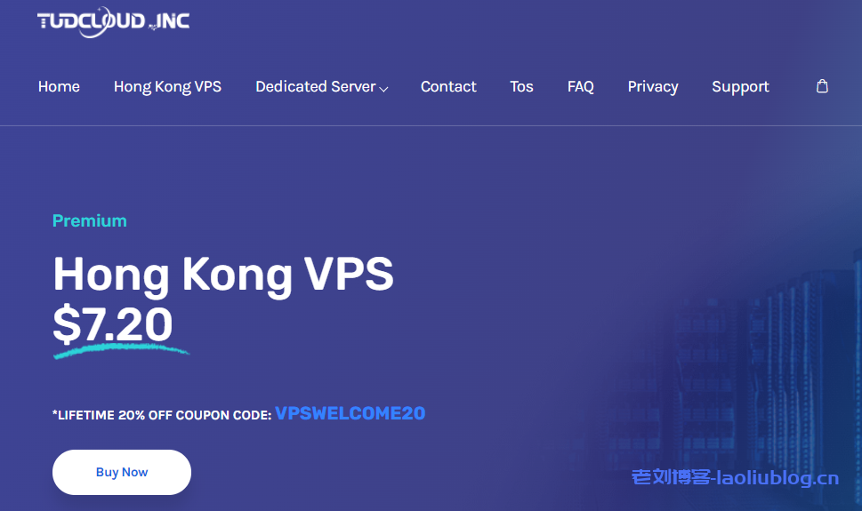 Tudcloud年终优惠：香港VPS月付8折半年付7折，可选限制流量大带宽或限制带宽不限流量-老刘博客