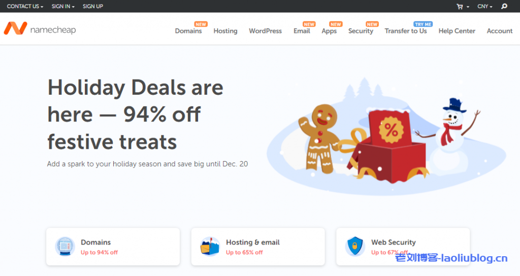 Namecheap假日促销正式启动！英文.COM域名注册50.8元/年，SSL证书年38元/年-老刘博客