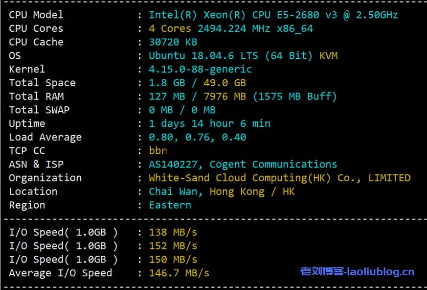 华纳云：美国/香港云服务器，低至2.8折，368元/年，OpenStack+CN2网络，独立服务器永久价688元，不限流，文内有测评信息-老刘博客