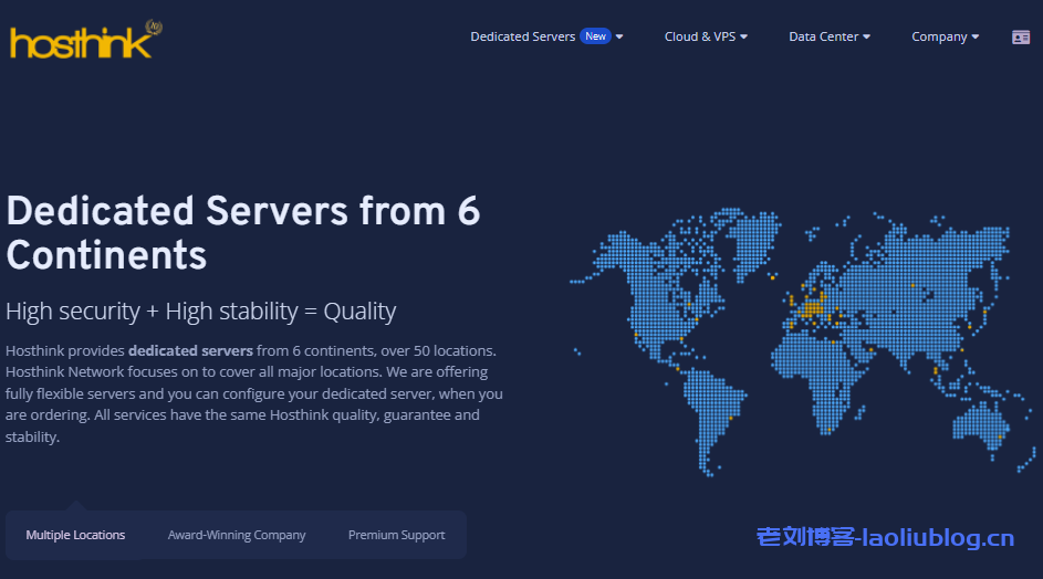 hosthink:全球50多个国家和地区的独立服务器$120/月起、GPU服务器$169.9/月起、10Gbps带宽服务器$2999.90/月-老刘博客