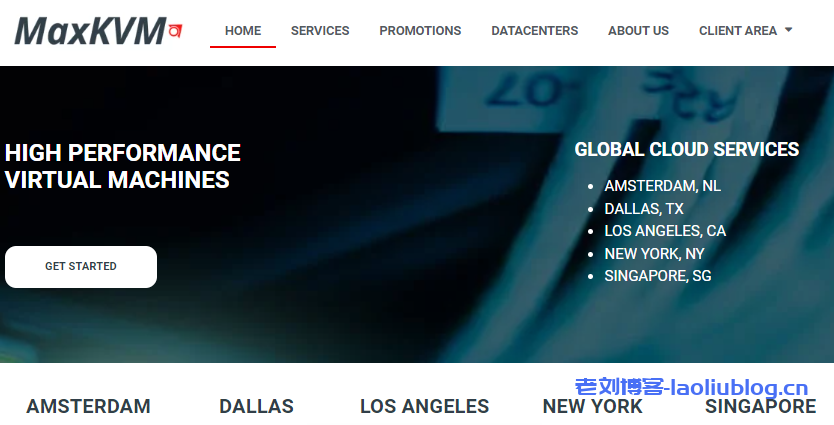 MaxKVM黑五活动：新加坡/洛杉矶KVM VPS优惠77.77%，$1.56/月/1核@独享/1GB内存/30GB NVMe空间/1TB流量@10Gbps端口-老刘博客