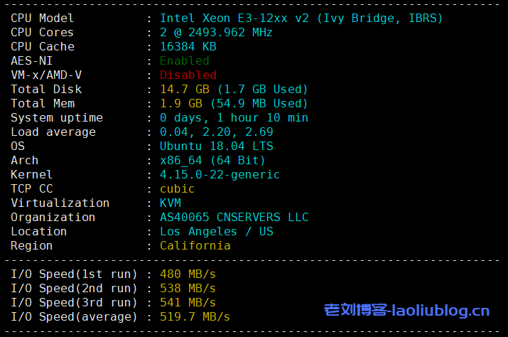 ReCloud主机测评:洛杉矶BGP 2C2G 500M 美国BGP | 洛杉矶 原生IP 1G共享带宽 Cogentco+GTT高质量保障 解锁美区TikTok-老刘博客