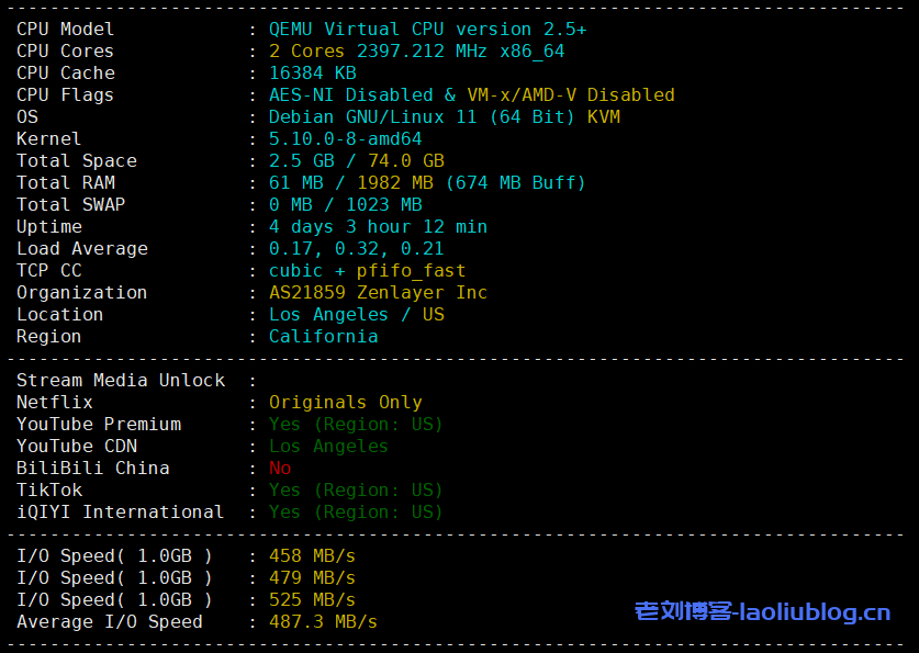 arkecx怎么样?Ark Edge Cloud洛杉矶China Optimized云服务器测评:电信双程cn2 gia、联通双程直连(回程是as4837)、移动是双程CMI-老刘博客