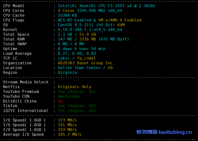 justhost德国法兰克福VPS测评分享,电信/移动直连回国,支持解锁美区TikTok-老刘博客