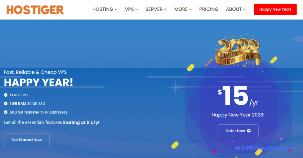 Hostiger元旦促销美国/土耳其VPS低至$15/年,1核1G内存20GB SSD硬盘500G流量@300Mbps带宽-老刘博客
