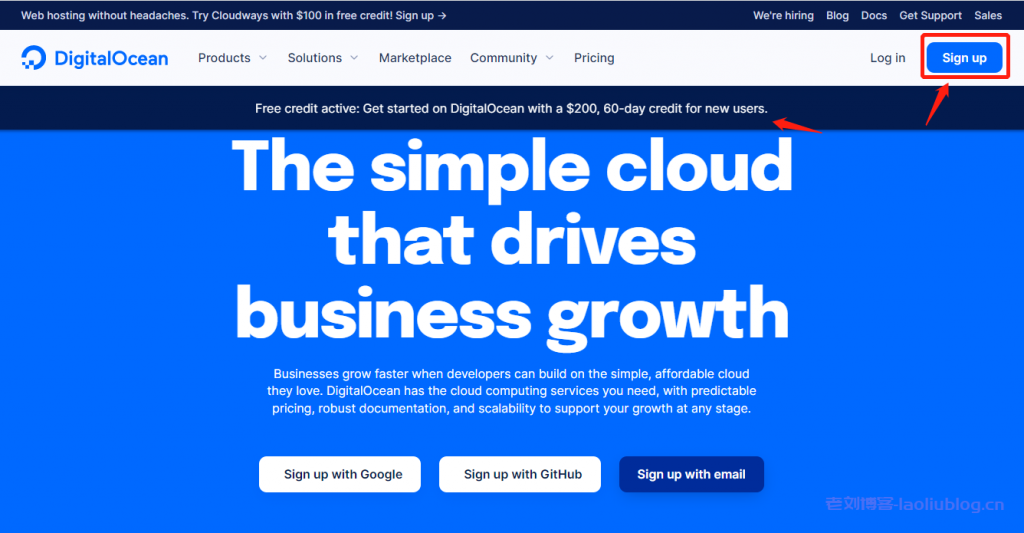 DigitalOcean云服务器$6/月起,按小时计费,新用户注册赠送200美元-老刘博客