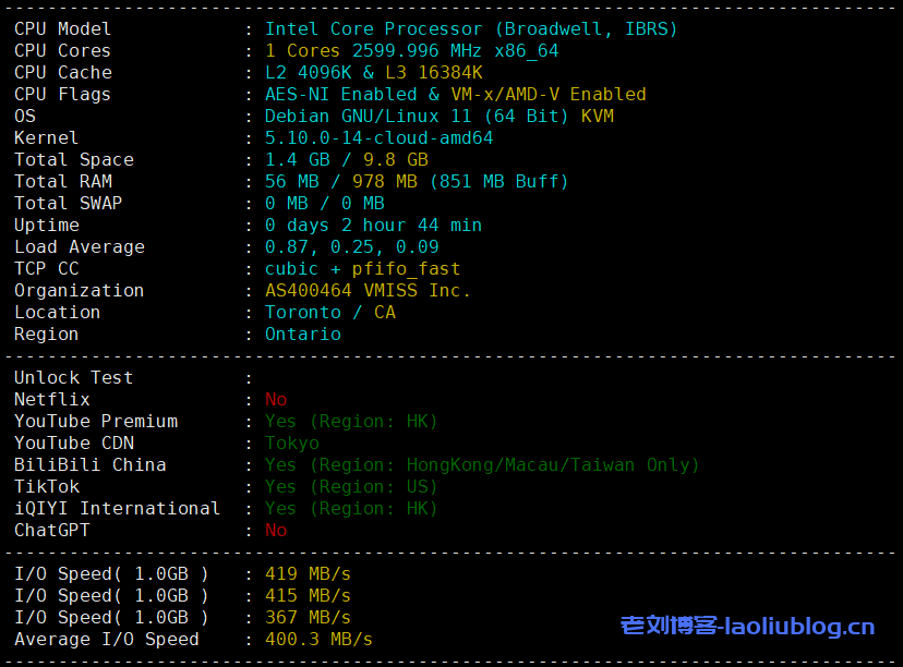 VMISS怎么样?VMISS日本东京IIJ线路VPS测评分享,解锁tiktok-老刘博客