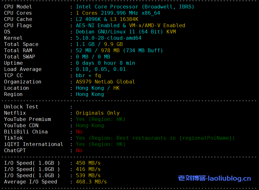 VMISS怎么样?第2次测评香港Netlab机房的VMISS香港BGP V3新套餐-老刘博客