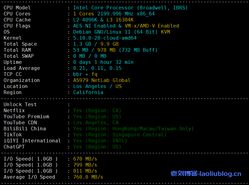 VMISS怎么样?简单测评下VMISS洛杉矶CMIN2线路VPS-老刘博客
