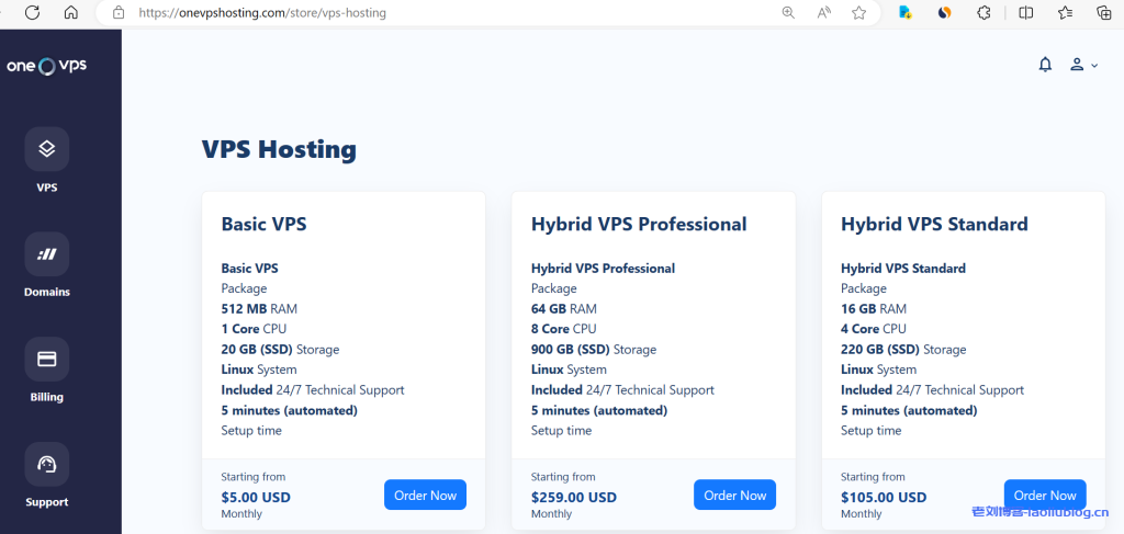 OneVPS全场VPS主机6.5折$3.25/月,1G无限流量,日本/新加坡/美国等9个机房-老刘博客