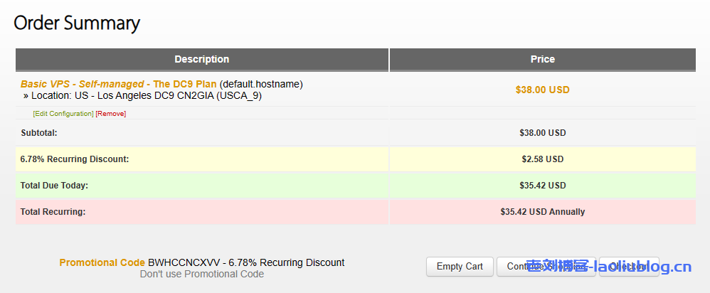 搬瓦工最便宜CN2 GIA限量版$35.42/年,洛杉矶机房,30天退款保证-老刘博客