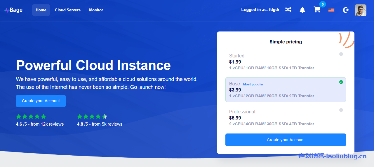 BageVM德国VPS：$3.2/月-AMD Ryzen7950X/2GB/30GB/8TB流量@5Gbps带宽-老刘博客
