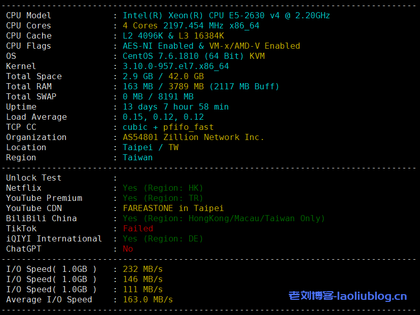 Lightlayer怎么样?Lightlayer台湾TAIWAN-Global系列VPS测评分享-老刘博客