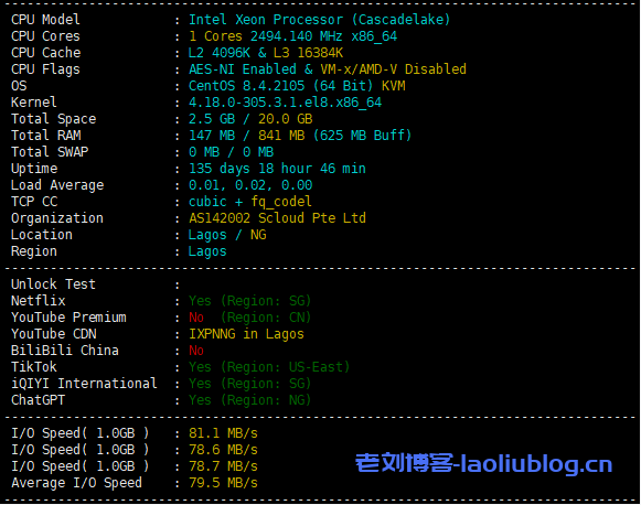SurferCloud怎么样?SurferCloud非洲尼日利亚拉各斯云主机测评分享,匿名云服务器,支持U付款-老刘博客